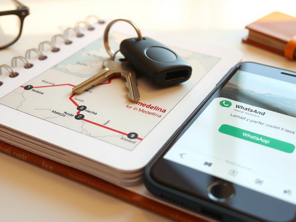 Agenda abierta con rutas y llaves de acceso