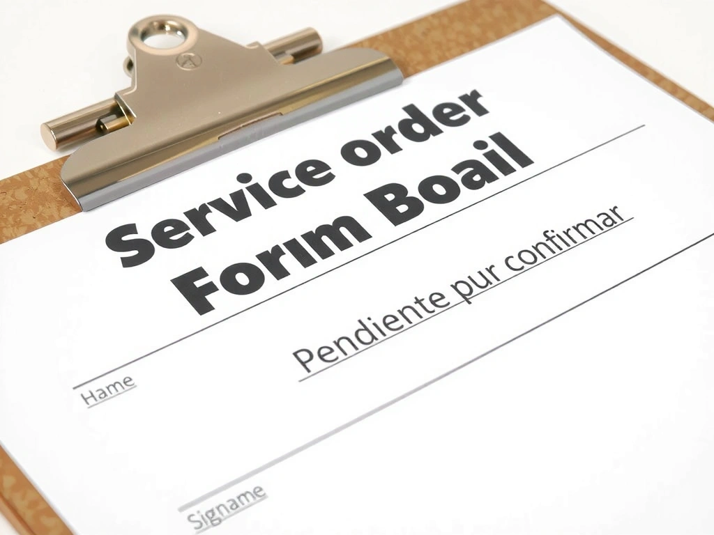 Orden de servicio con sello de confirmación